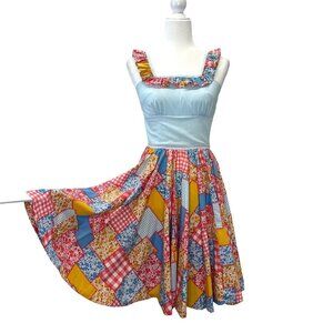 Vintage Square Dance Dress Swing Skirt Ladies Size SMALL Full Circle Rodeo Dress